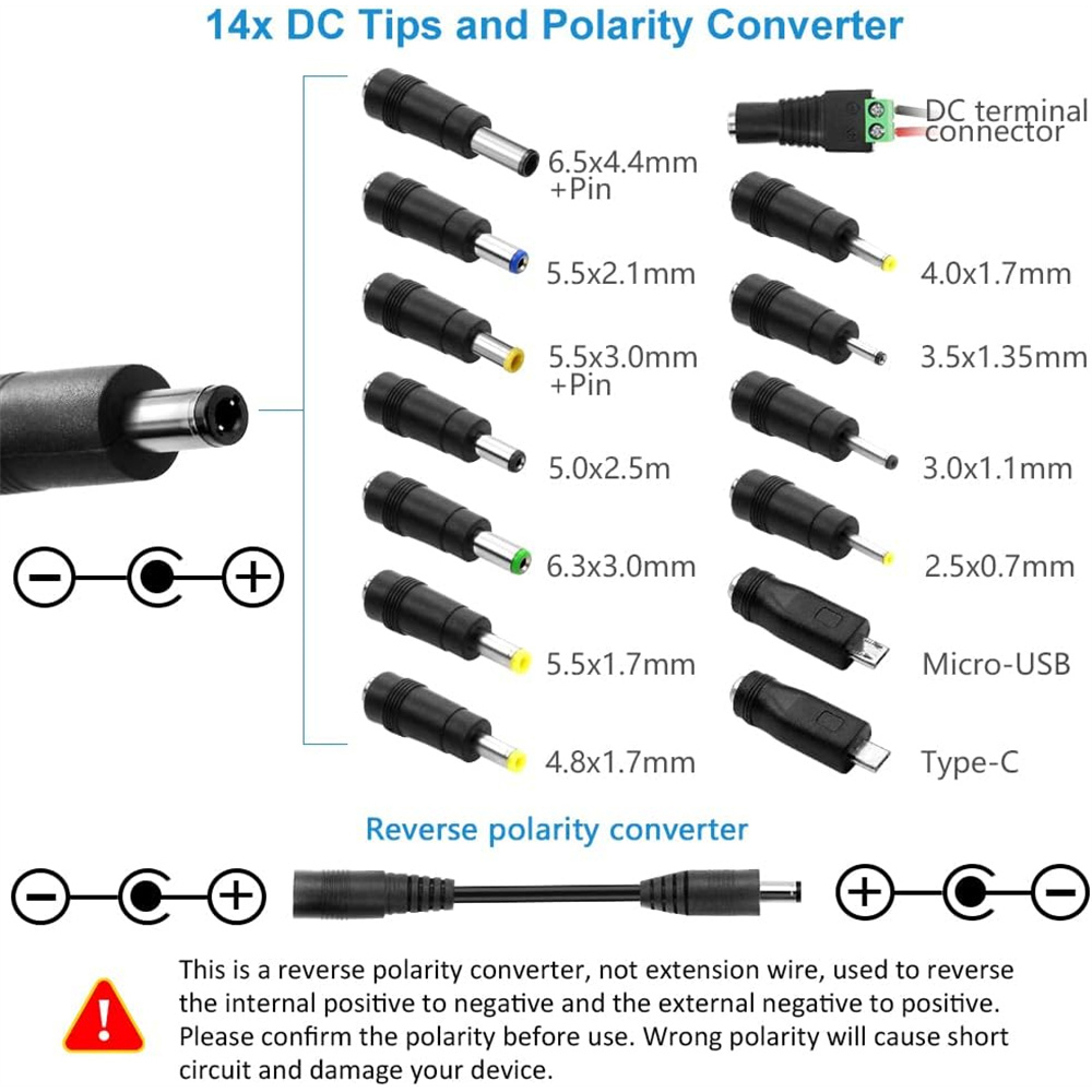 UniversalACtoDCAdapter48WAdjustableVoltage3-24V2AwithLCDDisplay14TipsPolarityConverterBestforHouseho-1996667-4