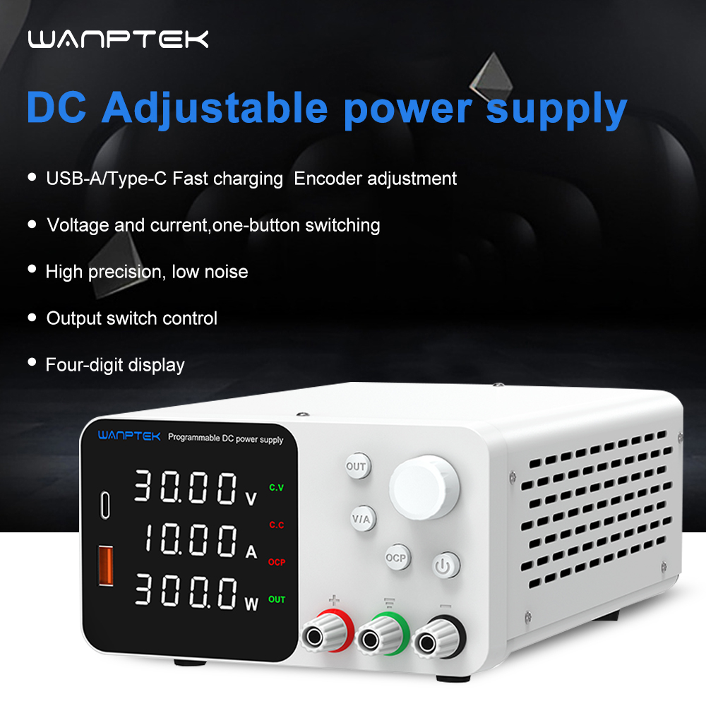 WANPTEKLabBenchPowerSupply300WUSPlugLaboratorySwitchingPowerSupplyUnit30V10AAdjustableDigitalSource6-1995696-1