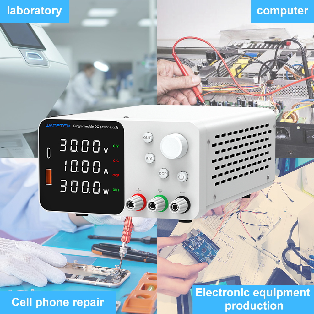 WANPTEKLabBenchPowerSupply300WUSPlugLaboratorySwitchingPowerSupplyUnit30V10AAdjustableDigitalSource6-1995696-14
