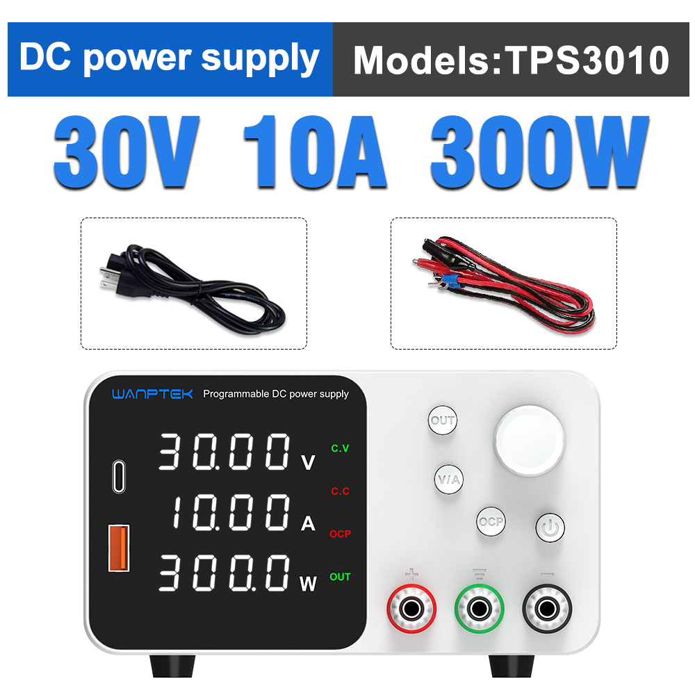 WANPTEKLabBenchPowerSupply300WUSPlugLaboratorySwitchingPowerSupplyUnit30V10AAdjustableDigitalSource6-1995696-17