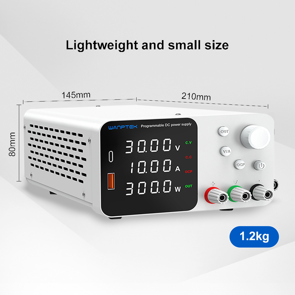 WANPTEKLabBenchPowerSupply300WUSPlugLaboratorySwitchingPowerSupplyUnit30V10AAdjustableDigitalSource6-1995696-8