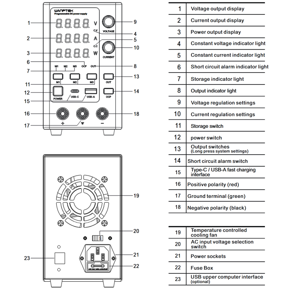 WANPTEKRegulatedPowerSupplywith0-160VVoltage0-10ACurrentMulti-FunctionProtectionSuperiorStabilityDig-2001911-13