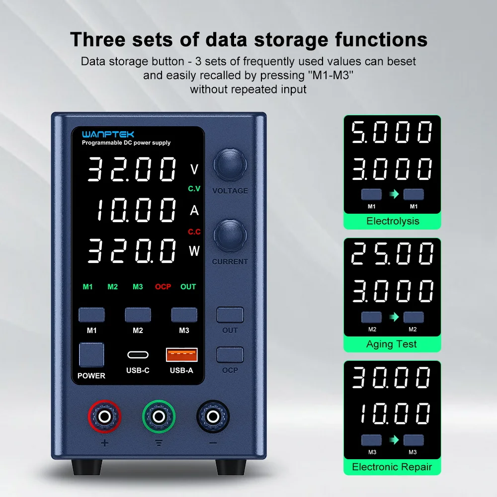 WANPTEKRegulatedPowerSupplywith0-160VVoltage0-10ACurrentMulti-FunctionProtectionSuperiorStabilityDig-2001911-4