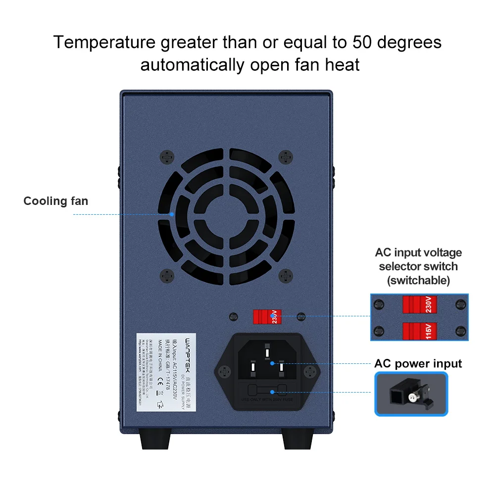 WANPTEKRegulatedPowerSupplywith0-160VVoltage0-10ACurrentMulti-FunctionProtectionSuperiorStabilityDig-2001911-7