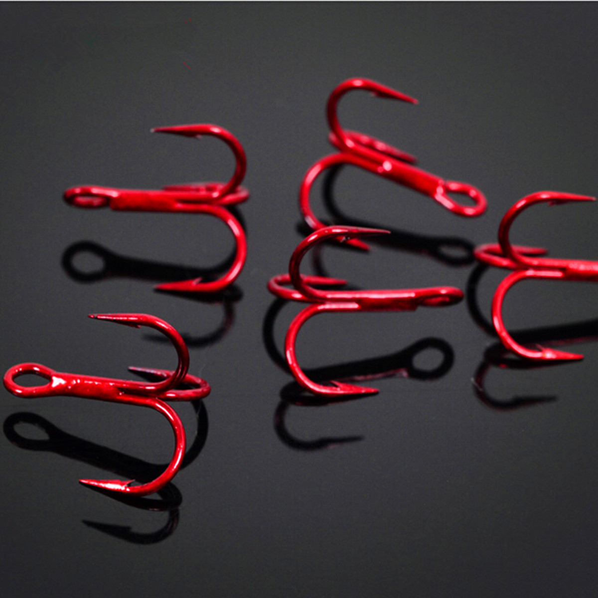 100pcsLotRedFishingHookCarbonSteelTrebleJigHooksFishhook-979760-2