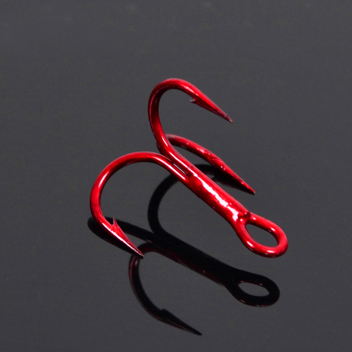 100pcsLotRedFishingHookCarbonSteelTrebleJigHooksFishhook-979760-4