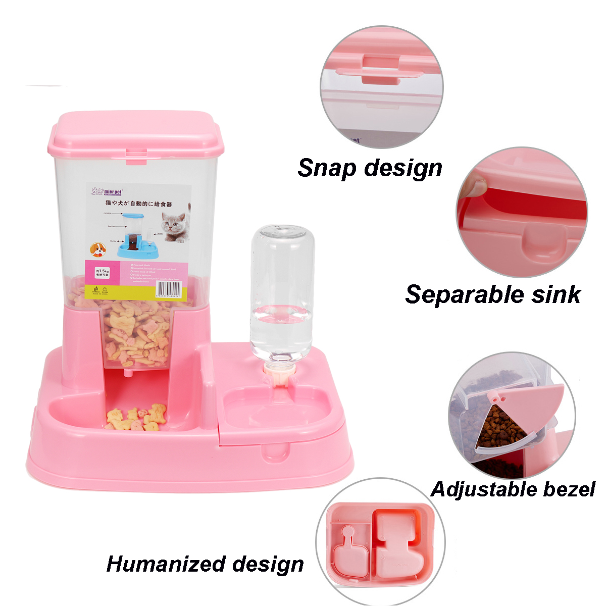 2In1LargeAutomaticPetDogCatPuppyFoodWaterDishBowlDispenserFeeder-1692865-4