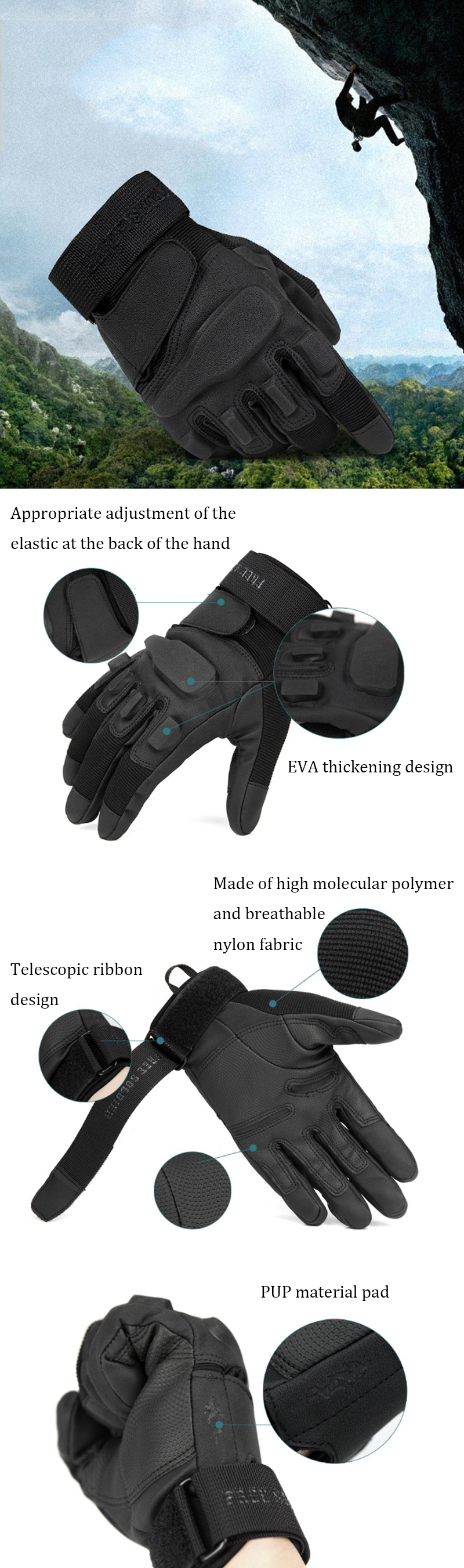 FREESOLDIERPB124TacticalFullFingerGloveBreathableSlipResistantGlovesForCyclingRidingOutdoorHuntingSp-1437969-1