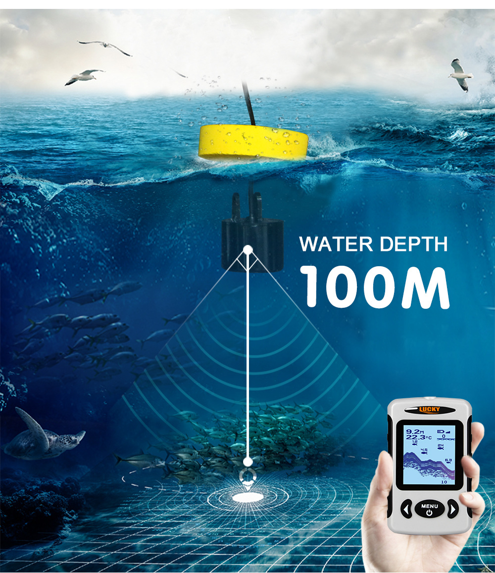 LUCKYFF718DFishFinder22inchLCDDisplayPortableFishfinder200KHz83KHzDualSonarFrequency100MFishfinderfo-2012195-7