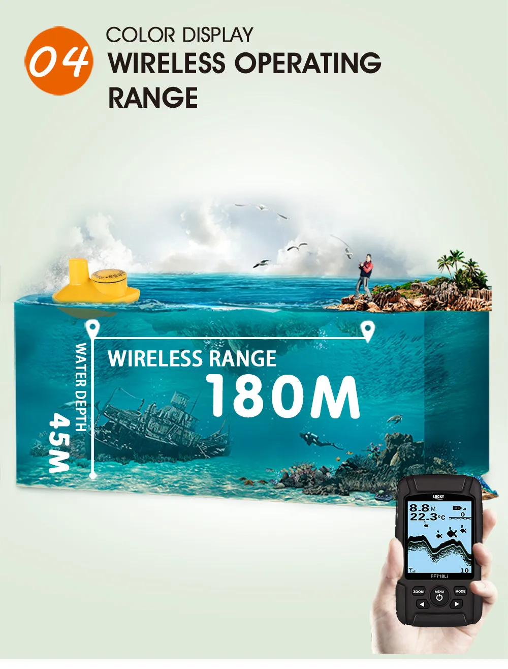 LUCKYHDWirelessFishFinder125KhzDualSonarFrequency180MDetectionDepthAlarmDetectorforFishing-2011921-5