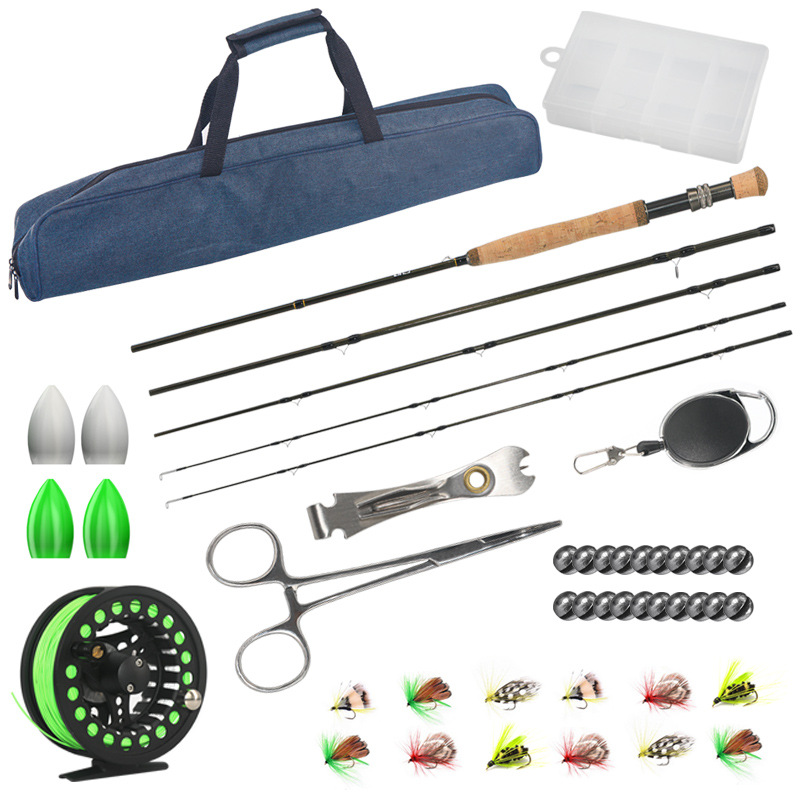 OutdoorAdventurersFlyFishingCombo243mHighCarbon4-SectionTelescopicRodDoubleRodFlyLineBaitRodSet-1997639-1