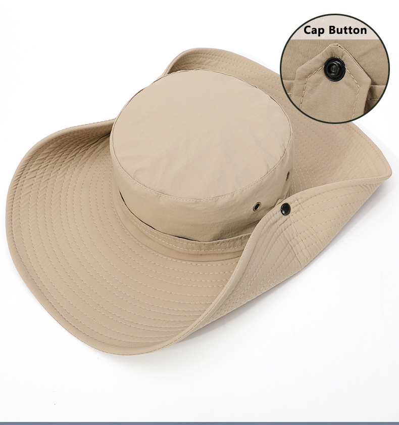 OutdoorHatSunProtectionWaterproofFishermanHatBreathableMenandWomensSunHat12cmBrimOutdoorSportsPanama-1996535-5