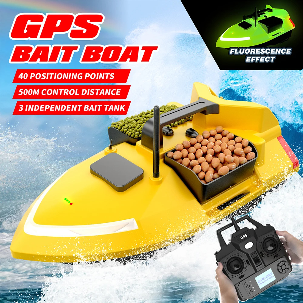 V020FluorescentGPSRemoteControlFishingBaitBoat40PositioningPointsHigh-speedAutoReturn500MDistanceLED-2011913-1