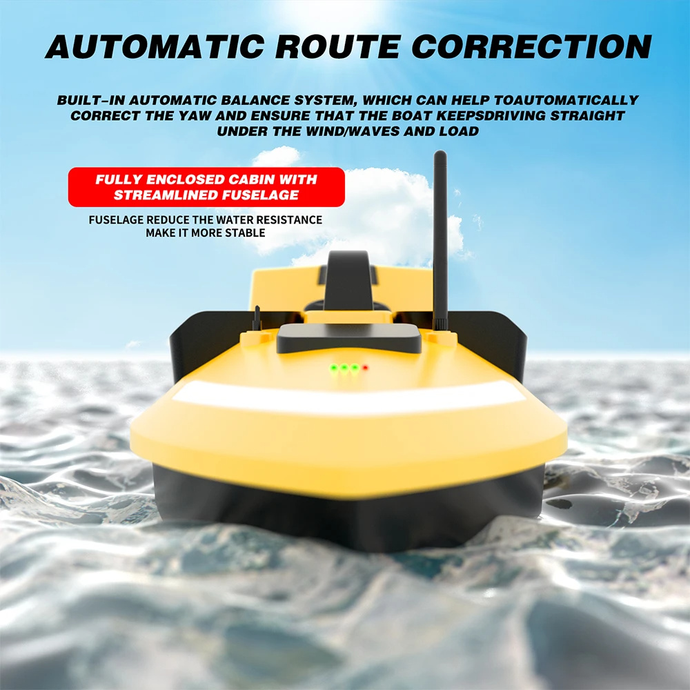 V020FluorescentGPSRemoteControlFishingBaitBoat40PositioningPointsHigh-speedAutoReturn500MDistanceLED-2011913-12