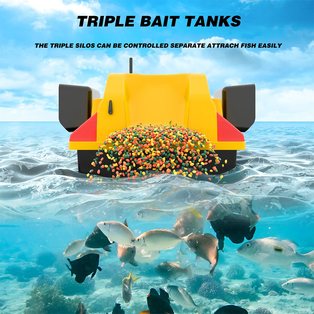 V020FluorescentGPSRemoteControlFishingBaitBoat40PositioningPointsHigh-speedAutoReturn500MDistanceLED-2011913-13