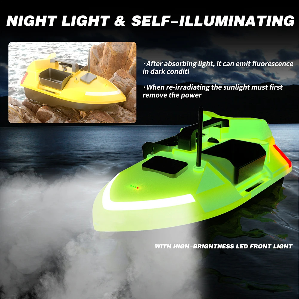 V020FluorescentGPSRemoteControlFishingBaitBoat40PositioningPointsHigh-speedAutoReturn500MDistanceLED-2011913-16