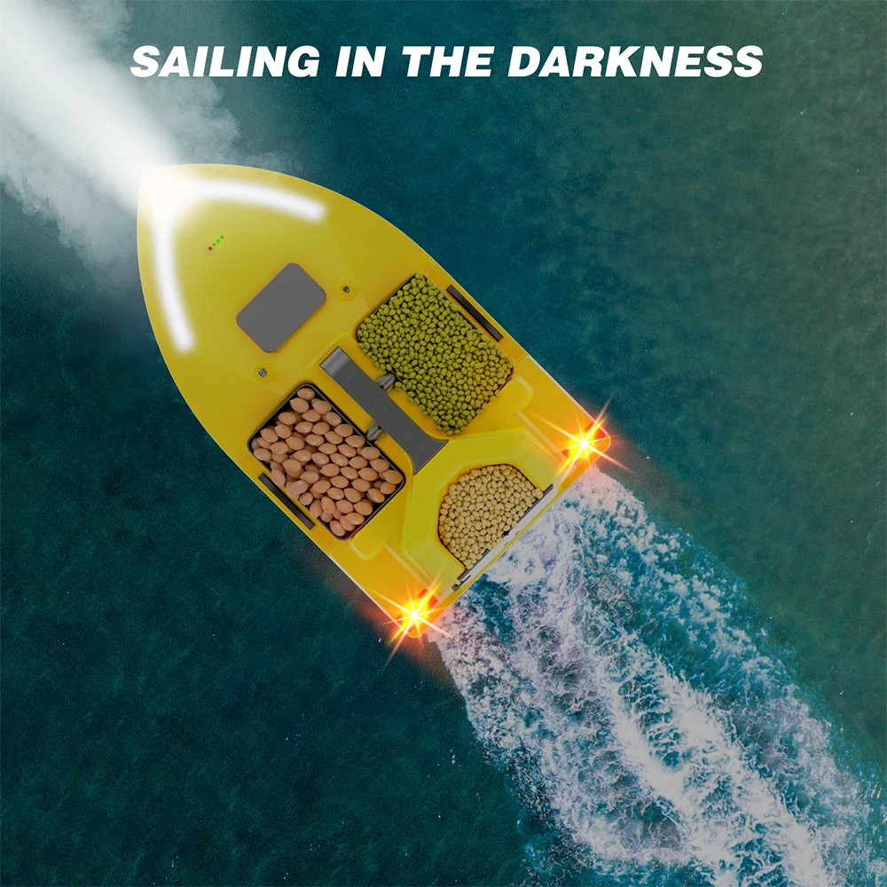 V020FluorescentGPSRemoteControlFishingBaitBoat40PositioningPointsHigh-speedAutoReturn500MDistanceLED-2011913-17