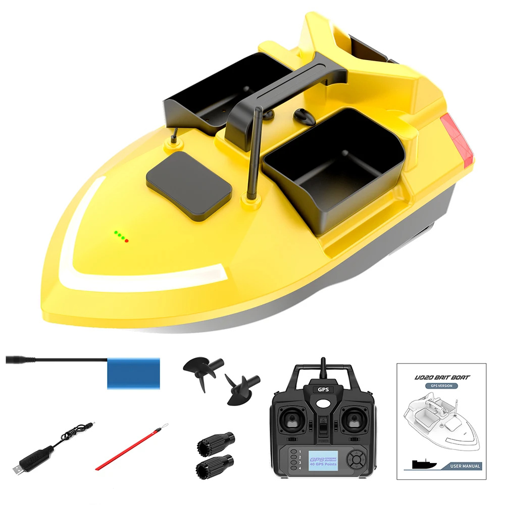 V020FluorescentGPSRemoteControlFishingBaitBoat40PositioningPointsHigh-speedAutoReturn500MDistanceLED-2011913-21