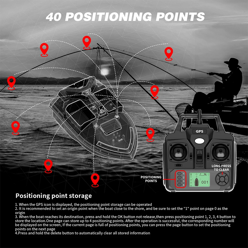 V020FluorescentGPSRemoteControlFishingBaitBoat40PositioningPointsHigh-speedAutoReturn500MDistanceLED-2011913-6