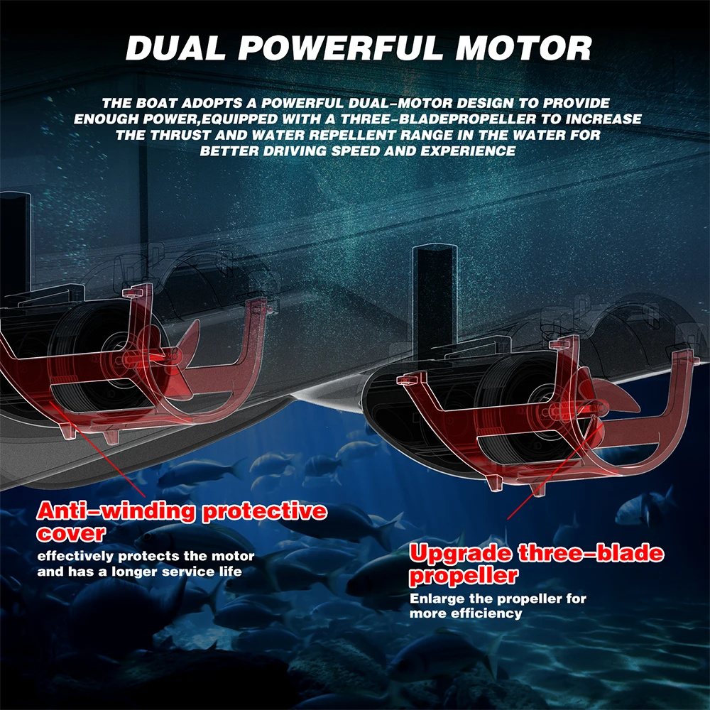 V020FluorescentGPSRemoteControlFishingBaitBoat40PositioningPointsHigh-speedAutoReturn500MDistanceLED-2011913-7