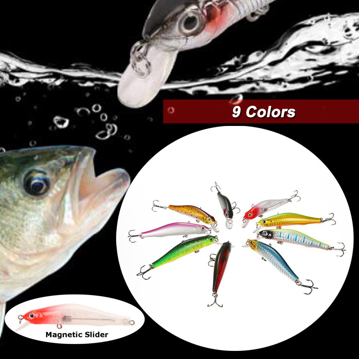 ZANLURE1pc80mm31585gMagnetMinnowFishingLureArtificialHardBaitHook3DEyesSeaFishing-1314538-2