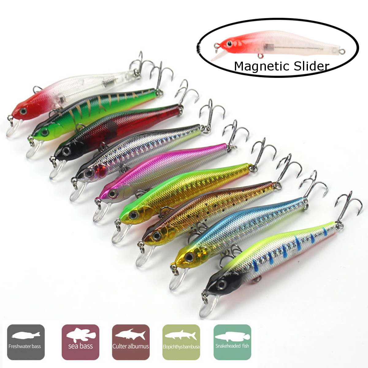 ZANLURE1pc80mm31585gMagnetMinnowFishingLureArtificialHardBaitHook3DEyesSeaFishing-1314538-5