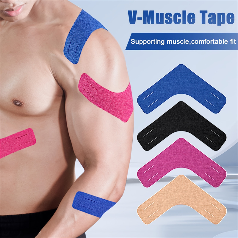 10PcsElasticKinesiologyVTapeBreathableMuscleSupportAdhesiveElasticSportsTapeforKneesShoulderJointDis-2008346-1