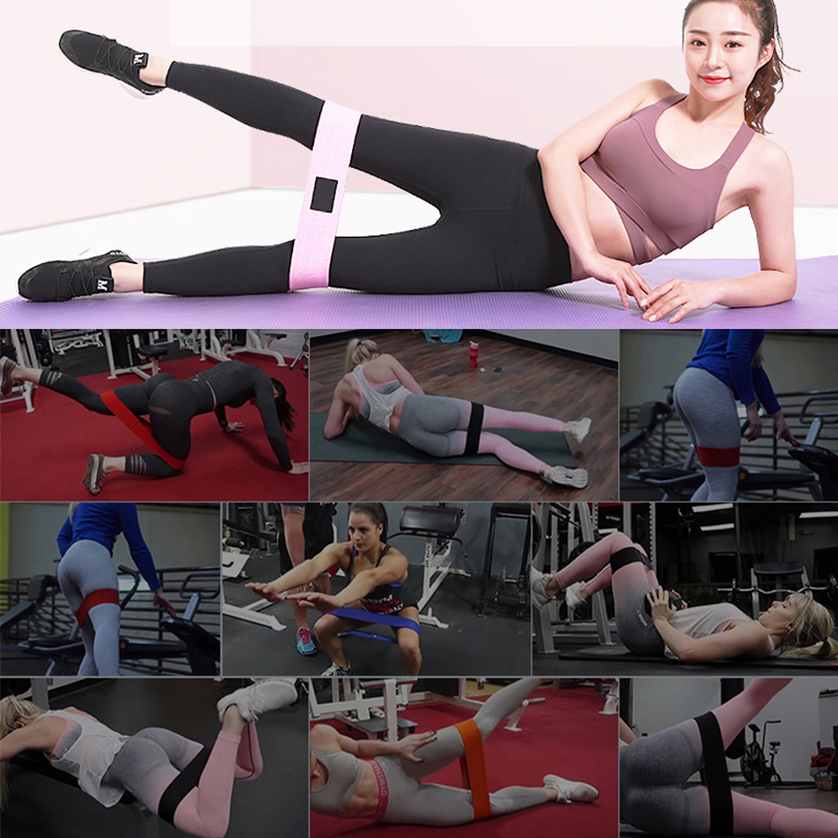 120LbsM-XLNon-slipHomeResistanceBandsBodyShapingSlimmingYogaLoopLegsFitnessExerciseTools-1678163-2