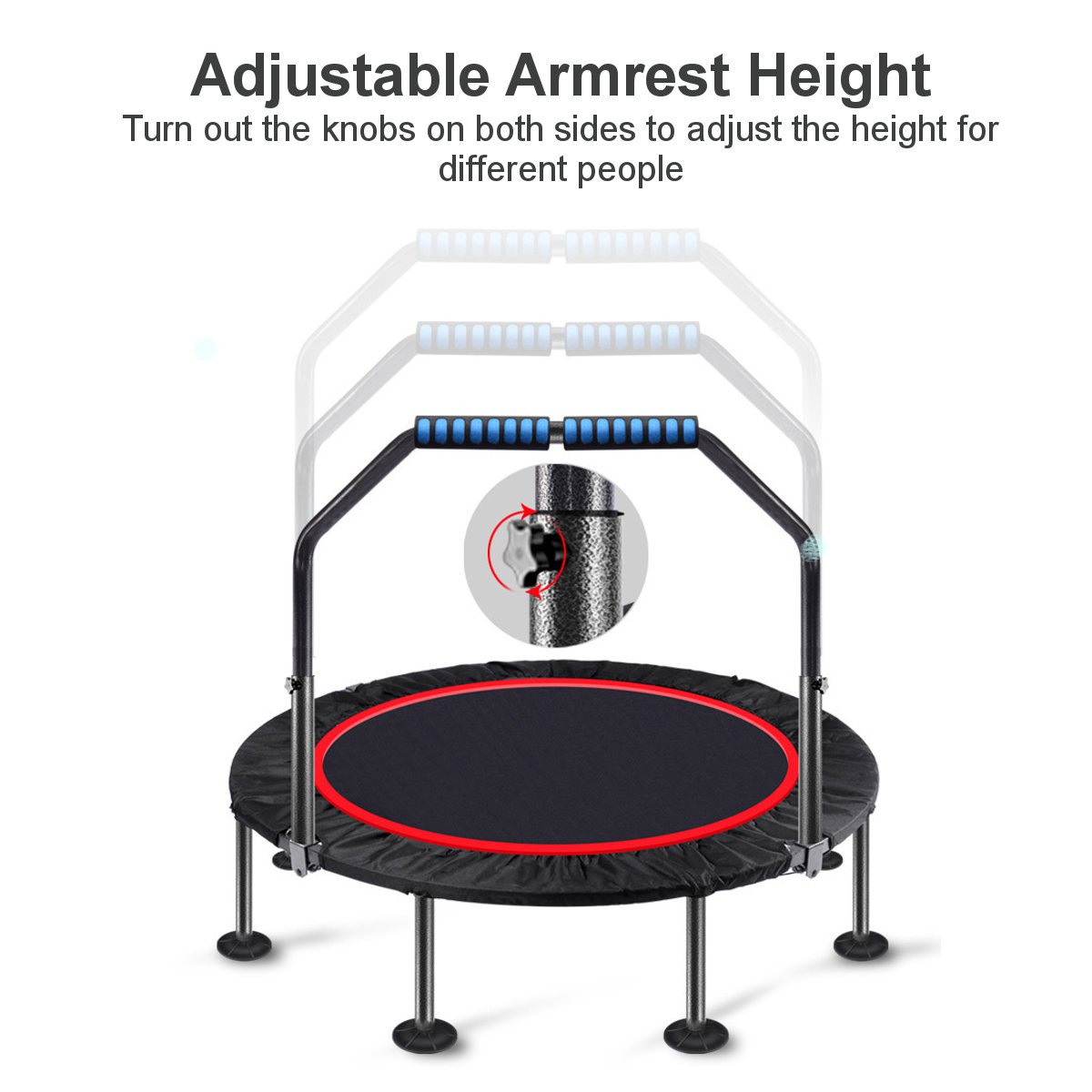 4048InchFoldableTrampolineRoundJumpingPadCardioElasticYogaExerciseMaxLoad5060kg-1707285-5