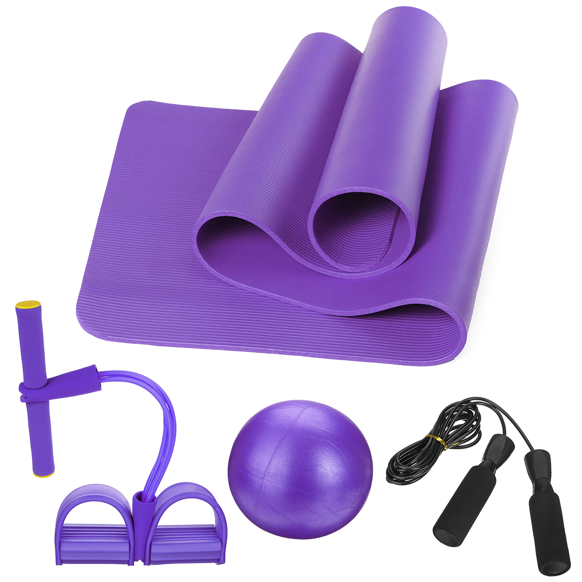 4PCSYogaBeginnerKitSetAnti-skidPilatesBallJumpRopeResistanceBandYogaMatsHomeFitnessTools-1678185-17