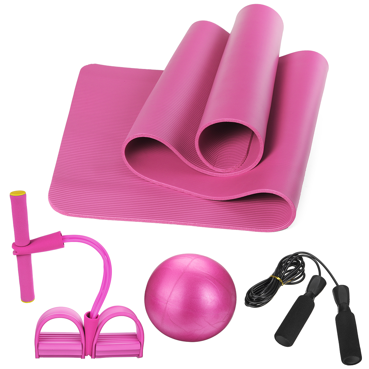 4PCSYogaBeginnerKitSetAnti-skidPilatesBallJumpRopeResistanceBandYogaMatsHomeFitnessTools-1678185-18