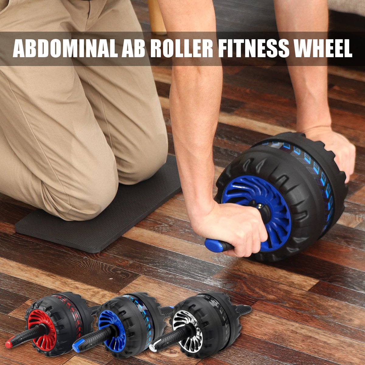 AutomaticReboundFitnessAbdominalWheelRollerWithKneedPadABMuscleTrainingEquipmentHomeGymExerciseTools-1696971-1