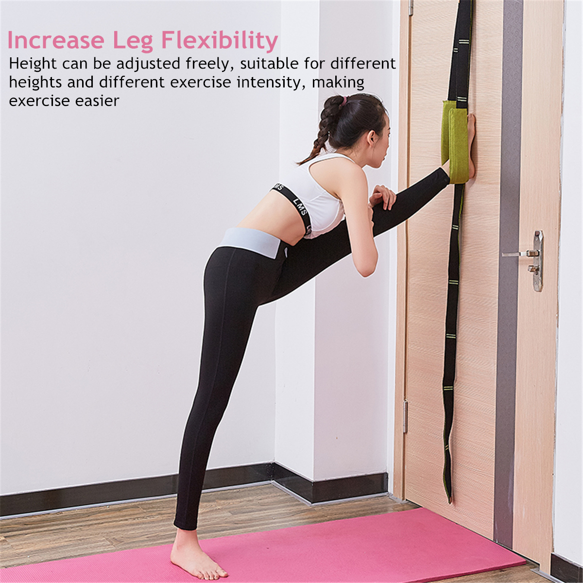 DoorMountFlexibilityWasitTrainingBeltLegStretcherStrapPilatesGymnasticsYogaBandExerciseTools-1675057-4