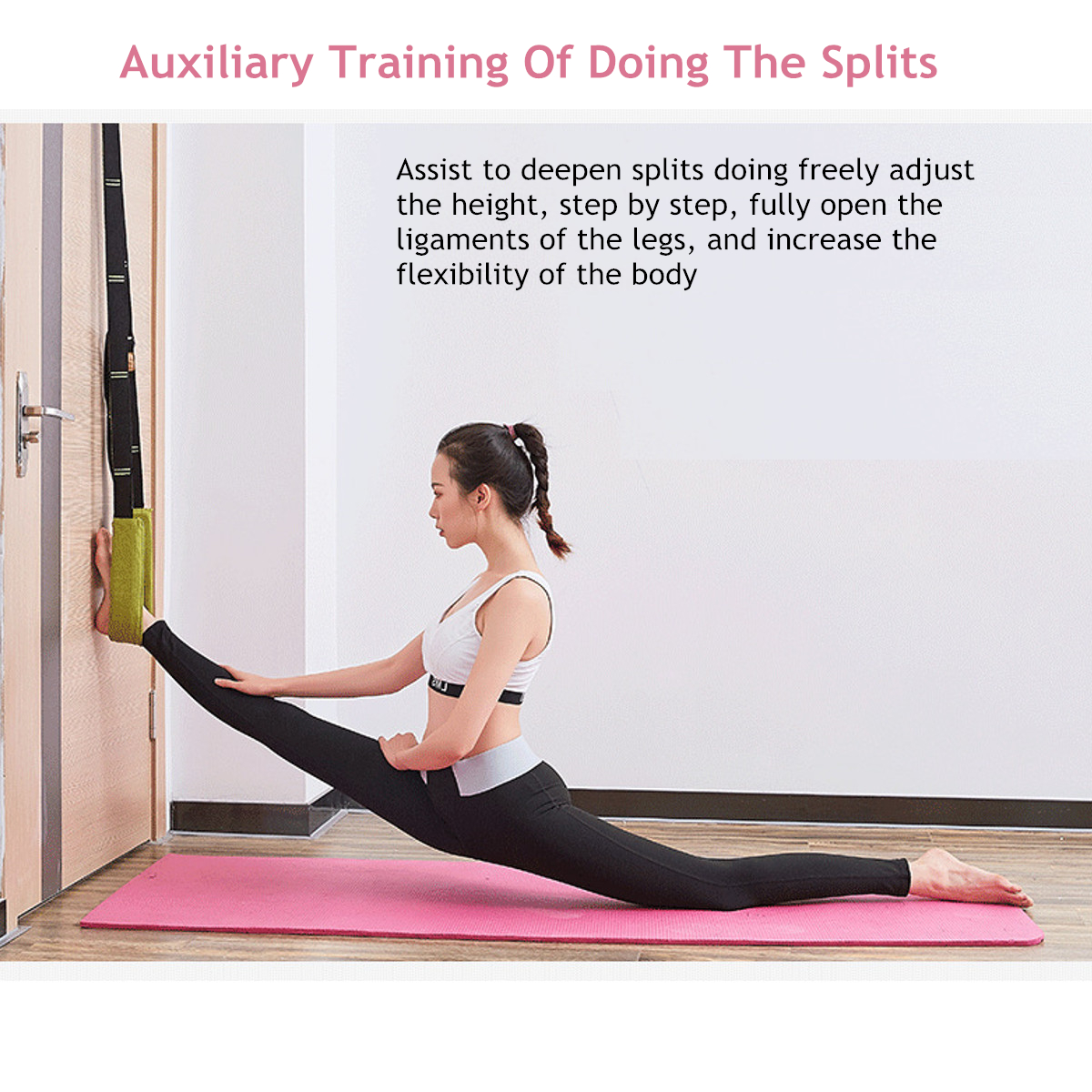 DoorMountFlexibilityWasitTrainingBeltLegStretcherStrapPilatesGymnasticsYogaBandExerciseTools-1675057-6