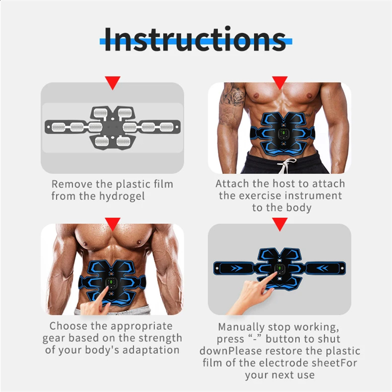 ElectricEMSMuscleTrainer6ModesEMSAbdominalMassageLEDDisplayHomeOfficeFitnessAbsforArmBackFootTrainin-2008087-8
