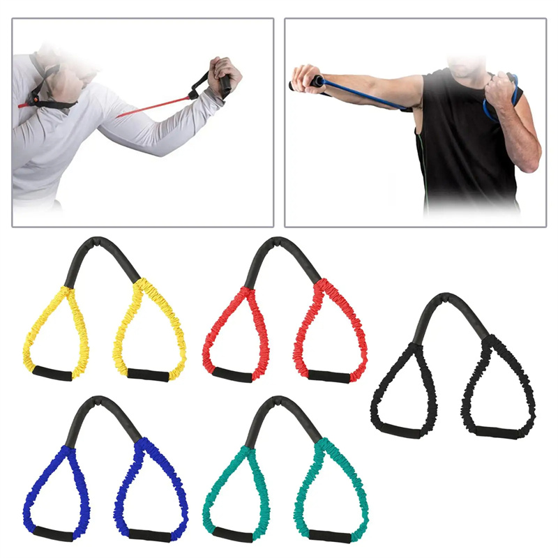FitnessResistanceBandsStrengthen8WordLatexTubeWrapHomeGymWorkoutChestExpanderExerciseArmStrengthforM-2006801-2