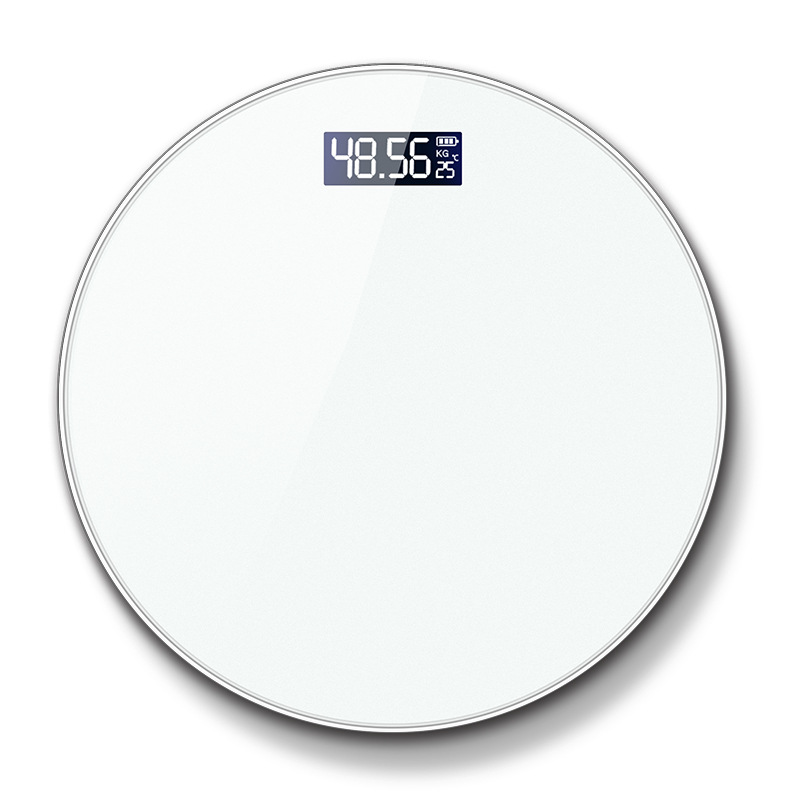 HouseholdElectronicScaleIntelligentAutomaticshut-downLCDDisplayUSBRechargeableAccurateRoundScaleBody-2004969-6