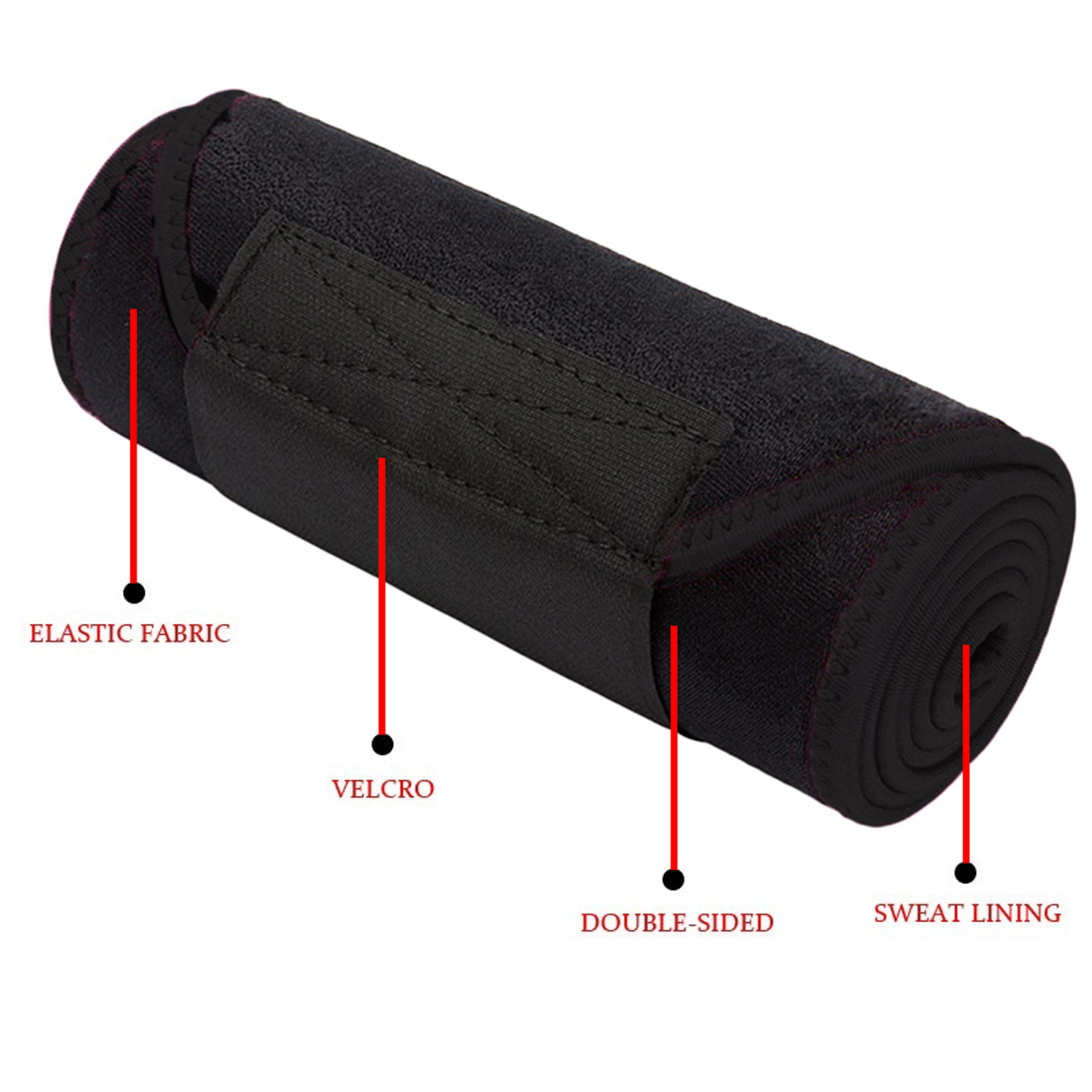 KALOADSportsFitnessBodyShapingWaistBeltElasticPressureStrainingWaistSupport-Black-1534952-5