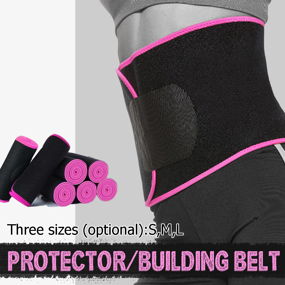 KALOADSportsFitnessBodyShapingWaistBeltElasticPressureStrainingWaistSupport-Red-1534950-3