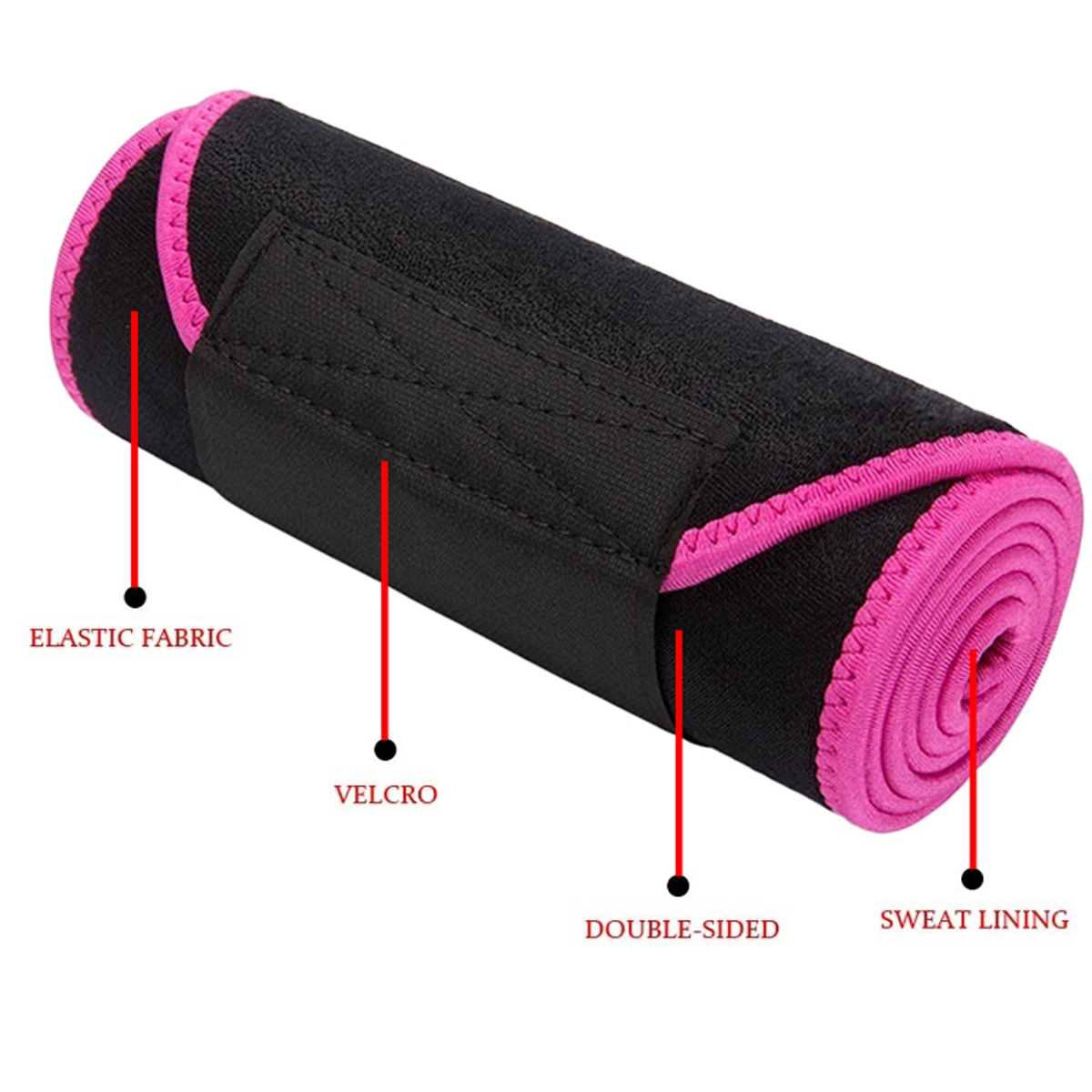 KALOADSportsFitnessBodyShapingWaistBeltElasticPressureStrainingWaistSupport-Red-1534950-6