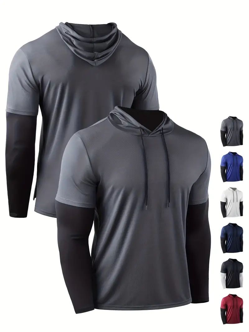MensHoodedFitnessSuitQuick-DryingBreathableSweat-ResistantLooseActivewearforOutdoorsSportTraining-2008140-10