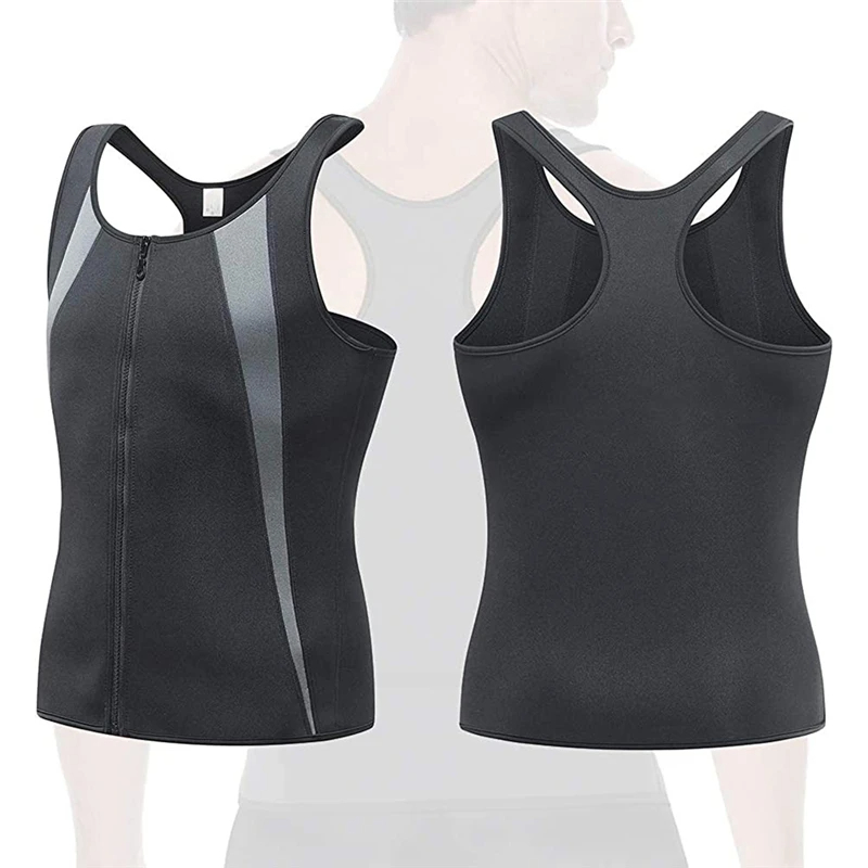 MensSweatSaunaSuitShaperStretchBreathableSweatAbsorbingZipUpSportswearFitnessVestforLosingWeightFitn-2008242-12