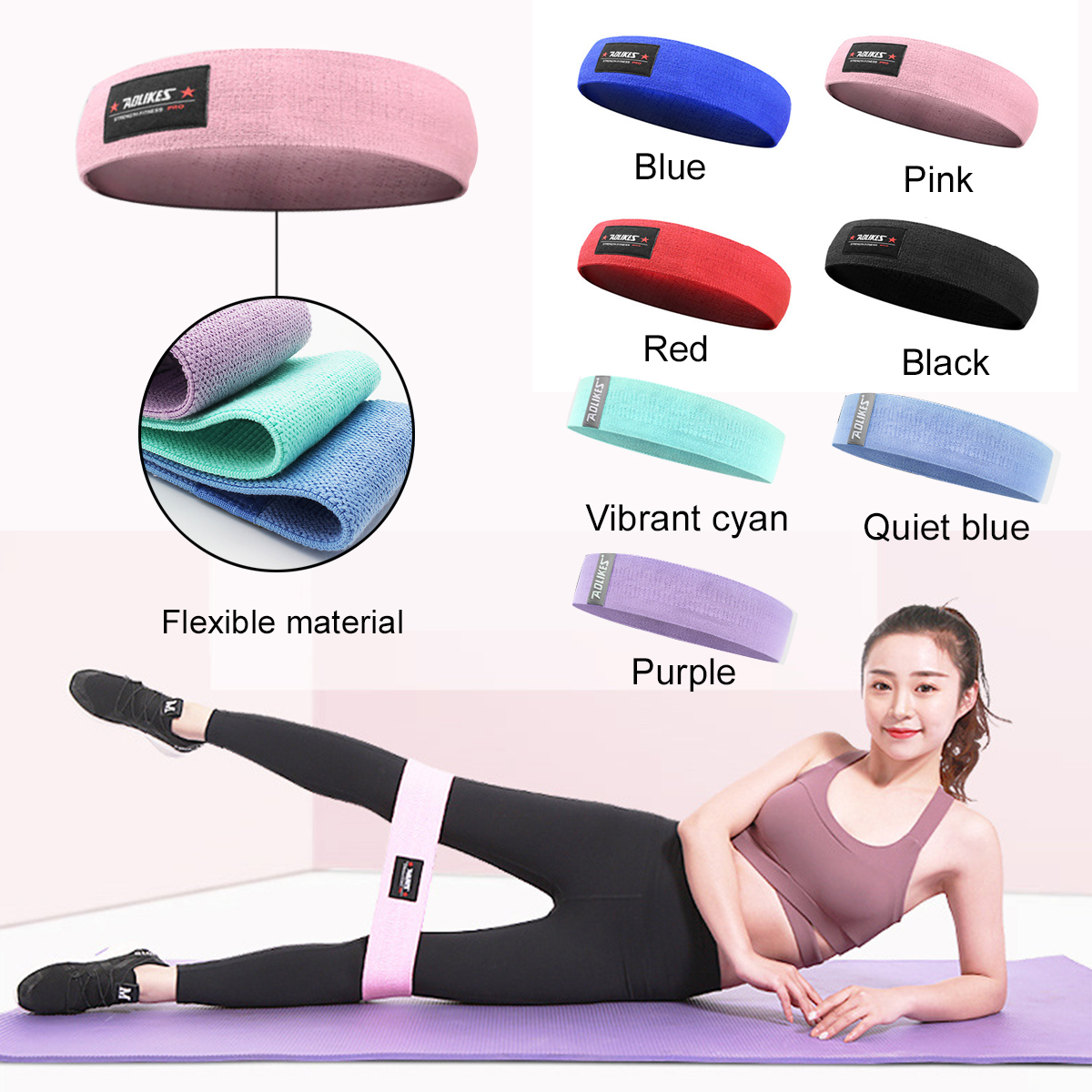 Multi-ColorsM-XLHomeResistanceBandsHipTrainingFitnessYogaStretchPullUpAssistBandsRubberBand-1678148-1