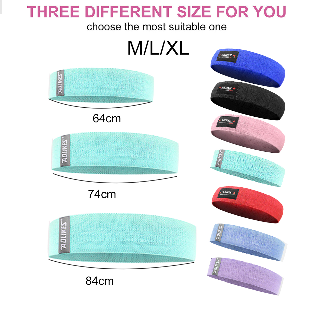 Multi-ColorsM-XLHomeResistanceBandsHipTrainingFitnessYogaStretchPullUpAssistBandsRubberBand-1678148-6