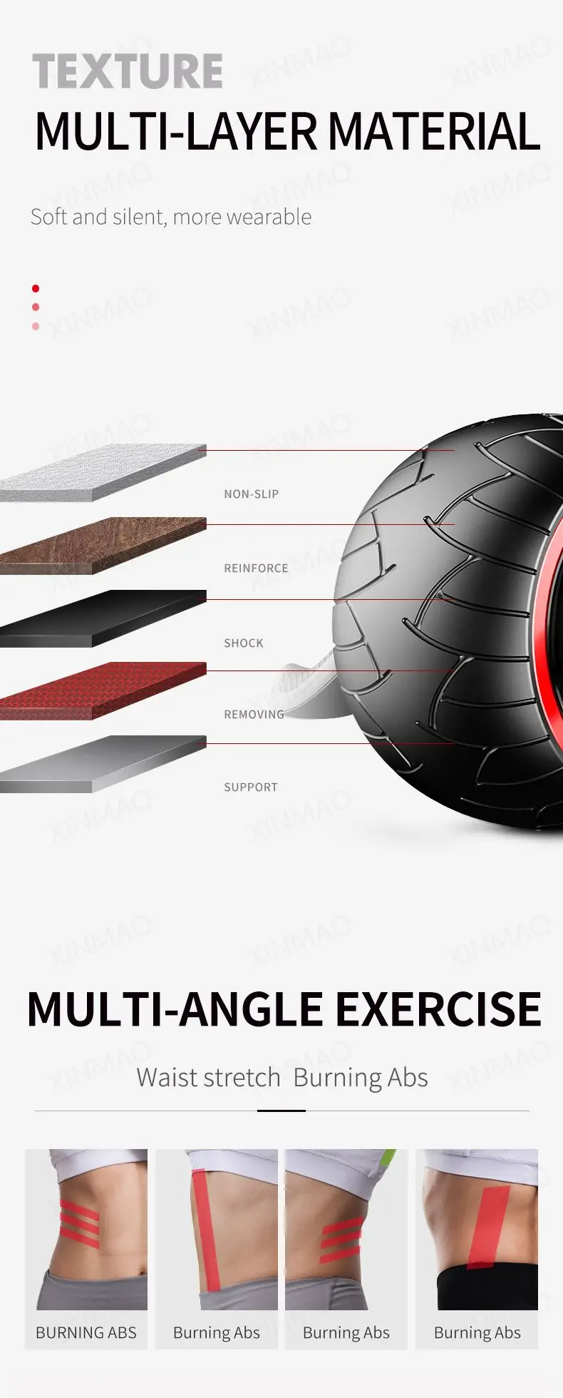 Multi-LayerAbWheelRollerMuteLabor-SavingSmartBrakePracticalAutomaticReboundAbsTrainerWheelExerciseEq-2005469-4