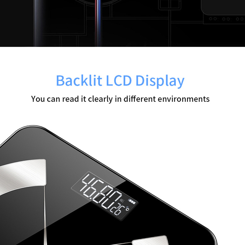 SmartWirelessBodyScale25KeyBodyDataAnalyze3UnitsSwitchAppCompositionMonitoring19LanguagesSupport180k-2008328-8