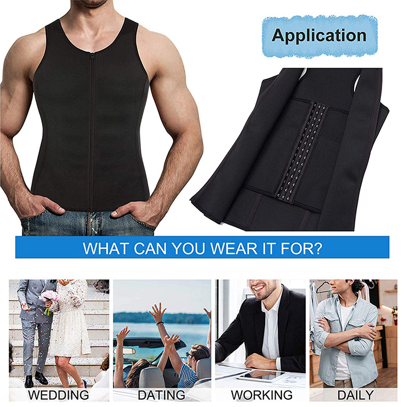 TENGOOMenBodyShaperBeltCompressionShirtVestCorsetLossUndershirtsWaistFitnessTrainingClothes-2005619-2