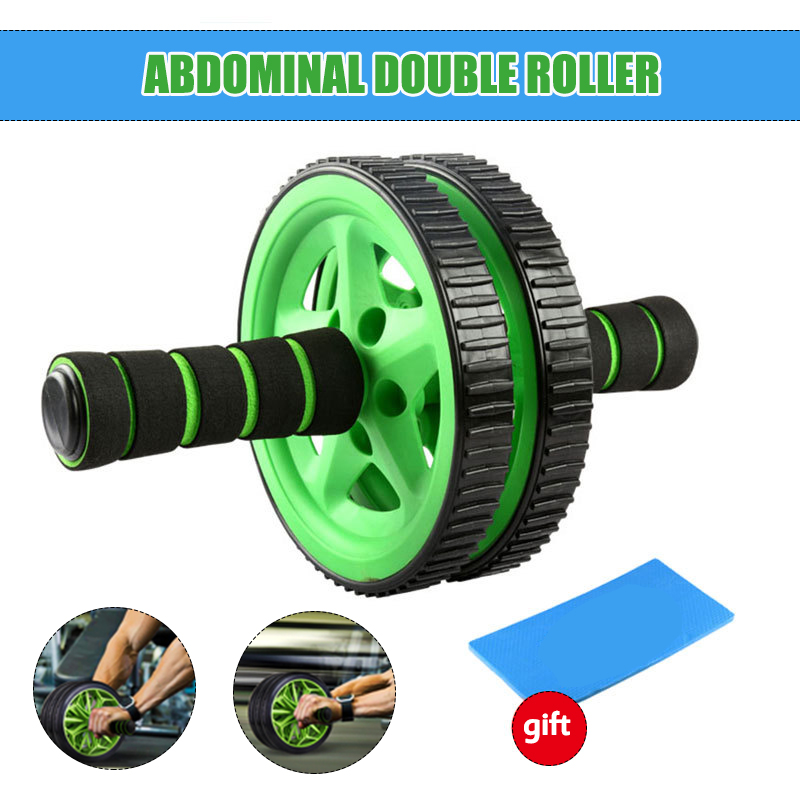 Two-wheelSpongeSleeveAbdominalWheelRollerwKneePadHomeMuscleTrainingAbsFitnessTrainer-1676941-2