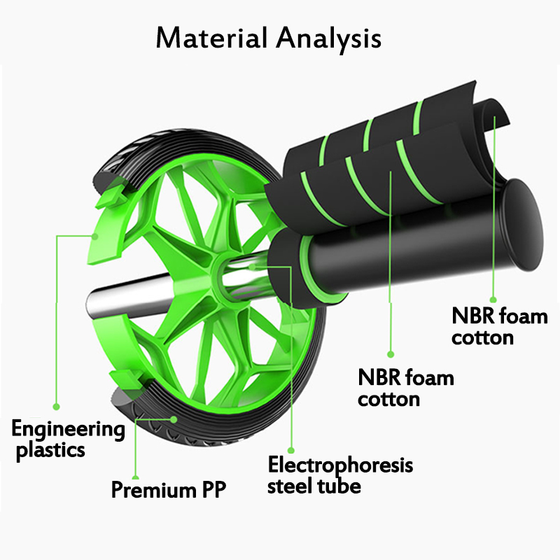 Two-wheelSpongeSleeveAbdominalWheelRollerwKneePadHomeMuscleTrainingAbsFitnessTrainer-1676941-4
