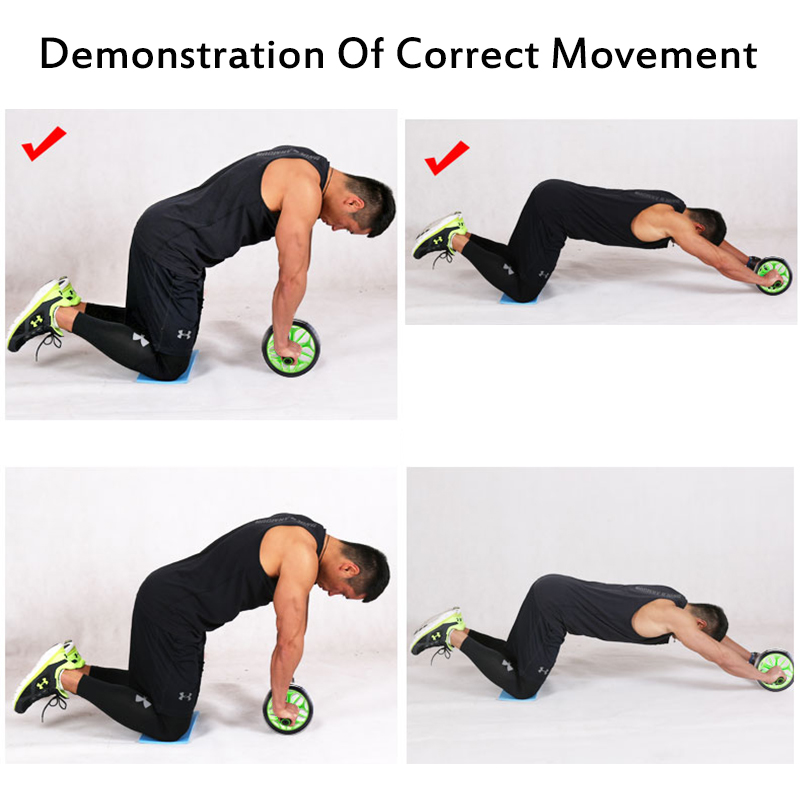 Two-wheelSpongeSleeveAbdominalWheelRollerwKneePadHomeMuscleTrainingAbsFitnessTrainer-1676941-6